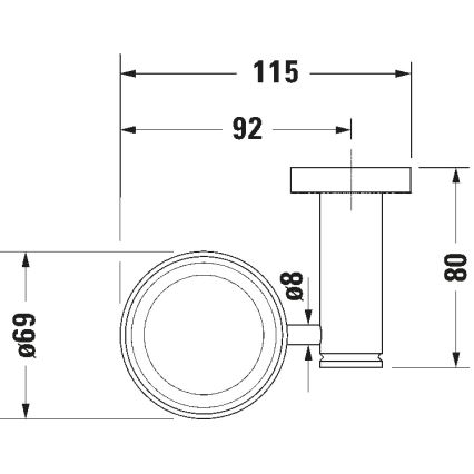 Duravit 99204600 - Wandgemonteerde tandenborstelhouder D-CODE, rechts, mat zwart