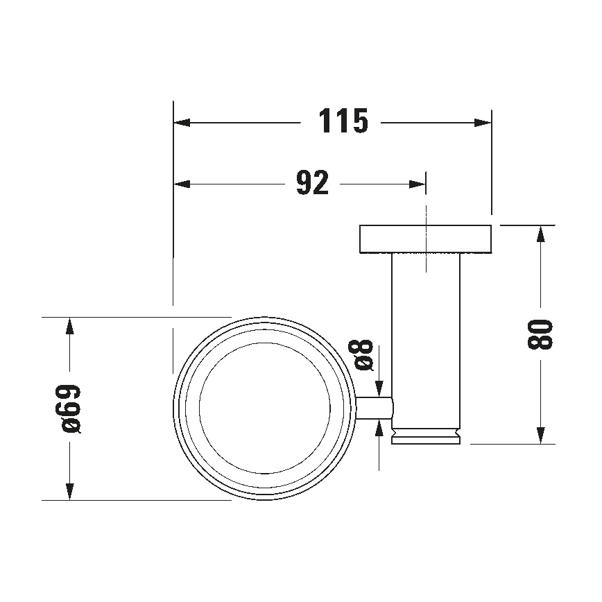 Duravit 99204600 - Wandgemonteerde tandenborstelhouder D-CODE, rechts, mat zwart
