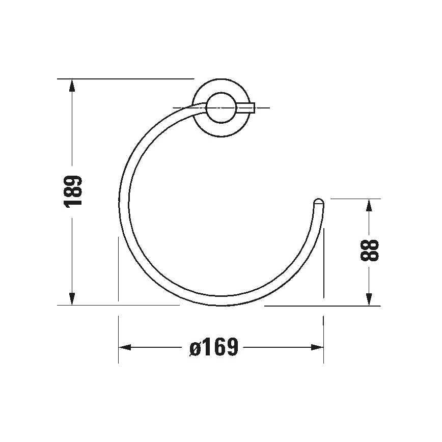 Duravit 99211000 - D-CODE wandhanddoekhouder, glanzend chroom