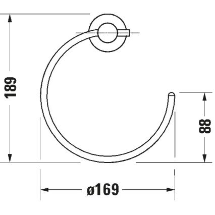 Duravit 99214600 - Wandhanddoekhouder D-CODE mat zwart