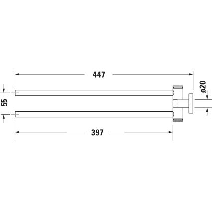 Duravit 99221000 - Wandgemonteerde handdoekhouder D-CODE 44,7 cm glanzend chroom