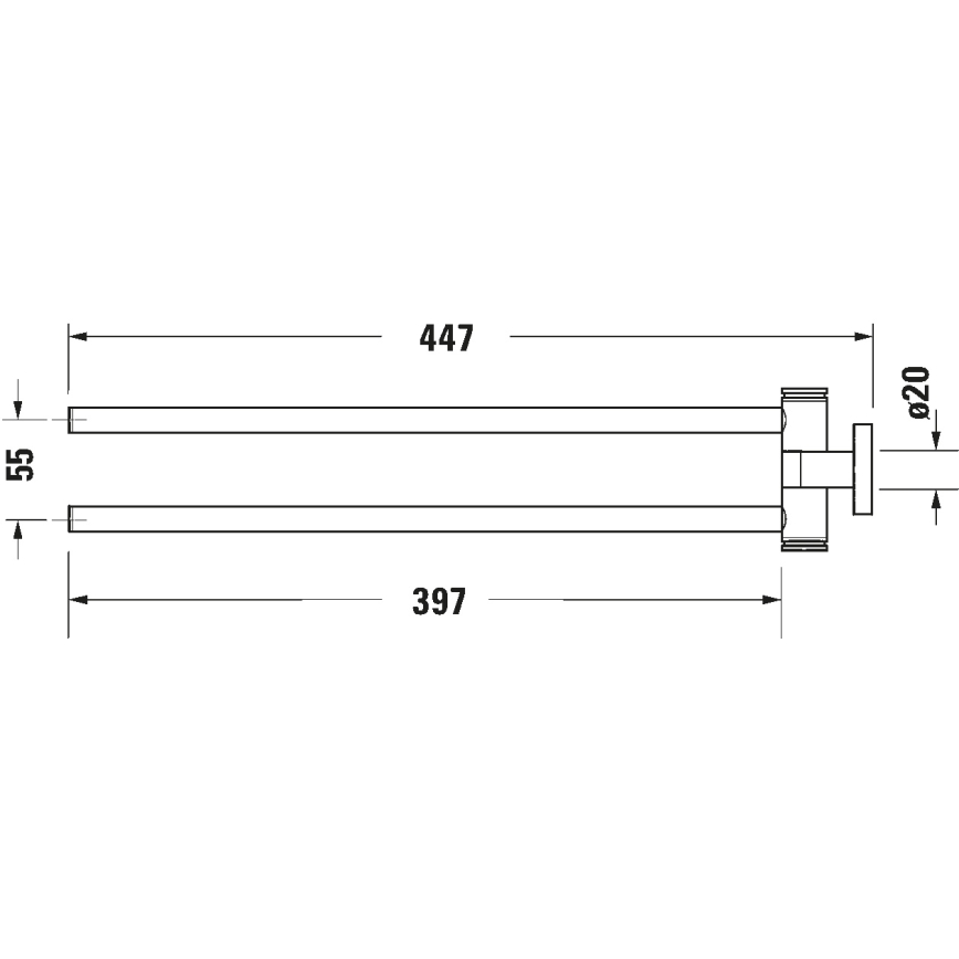 Duravit 99221000 - Wandgemonteerde handdoekhouder D-CODE 44,7 cm glanzend chroom