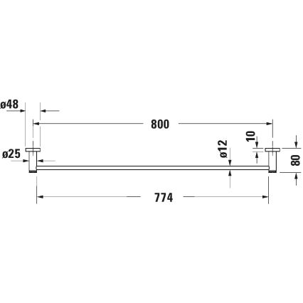 Duravit 99231000 - Wandgemonteerde handdoekhouder D-CODE 84,5 cm, glanzend chroom