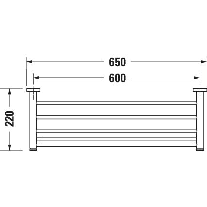Duravit 99251000 - Wandhanddoekhouder D-CODE 65 cm glanzend chroom