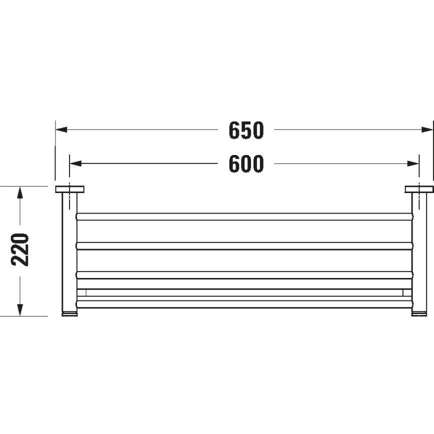 Duravit 99251000 - Wandhanddoekhouder D-CODE 65 cm glanzend chroom