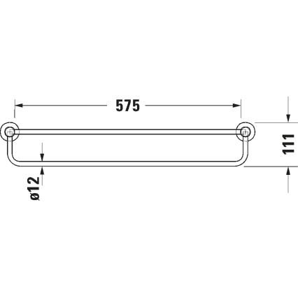Duravit 99251000 - Wandhanddoekhouder D-CODE 65 cm glanzend chroom