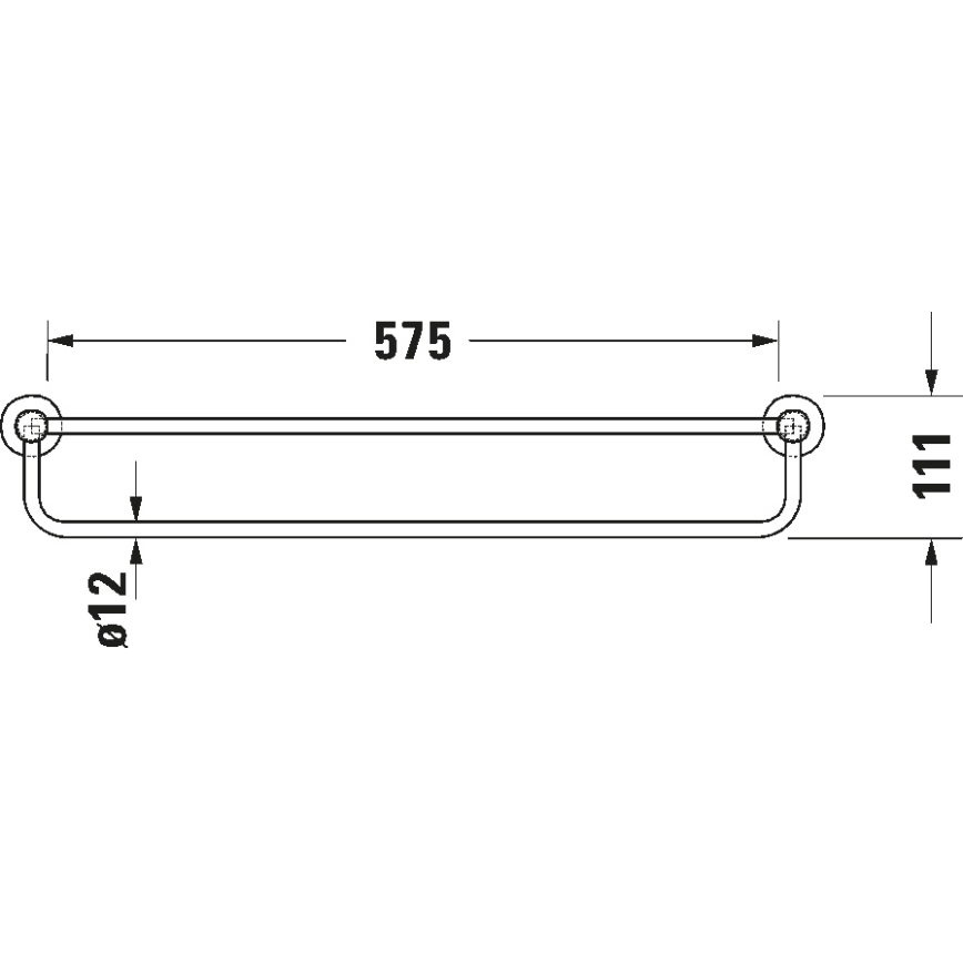 Duravit 99251000 - Wandhanddoekhouder D-CODE 65 cm glanzend chroom