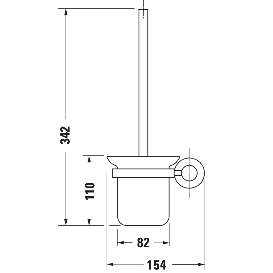 Duravit 99271000 - D-CODE wandgemonteerde wc-borstel, glanzend chroom