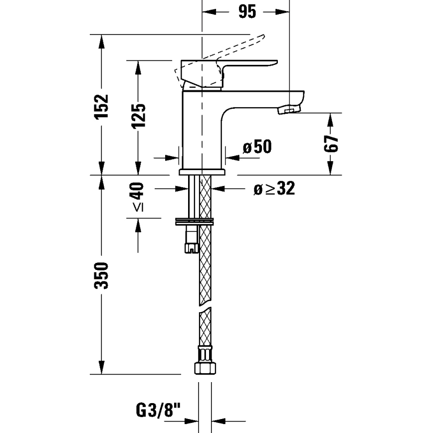 Duravit DC1013002010 - Wastafelmengkraan D-CODE, glanzend chroom