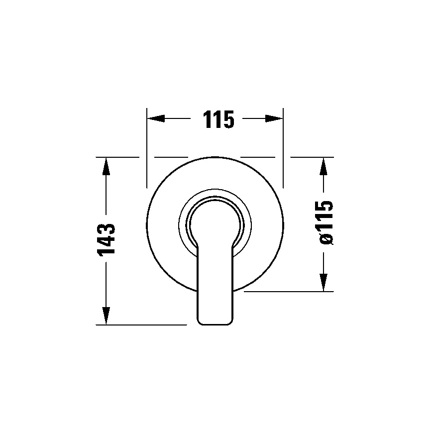 Duravit DC4210007046 - D-CODE douchemengkraan voor inbouw mat zwart