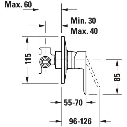Duravit DC4210007046 - D-CODE douchemengkraan voor inbouw mat zwart