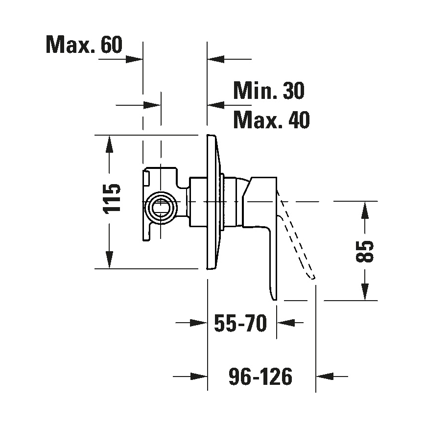 Duravit DC4210007046 - D-CODE douchemengkraan voor inbouw mat zwart