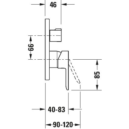 Duravit DC4210012010 - D-CODE inbouw douchemengkraan, glanzend chroom