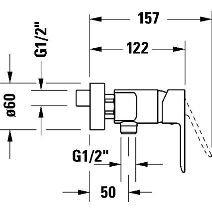 Duravit DC4230001046 - Douchemengkraan D-CODE mat zwart