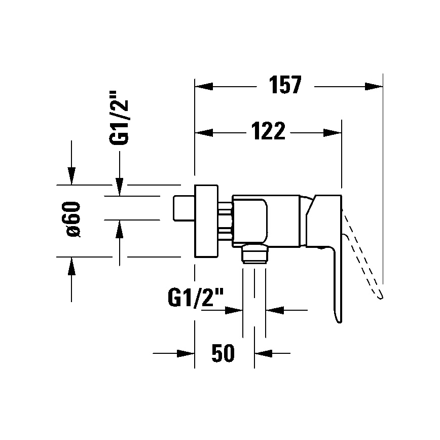 Duravit DC4230001046 - Douchemengkraan D-CODE mat zwart