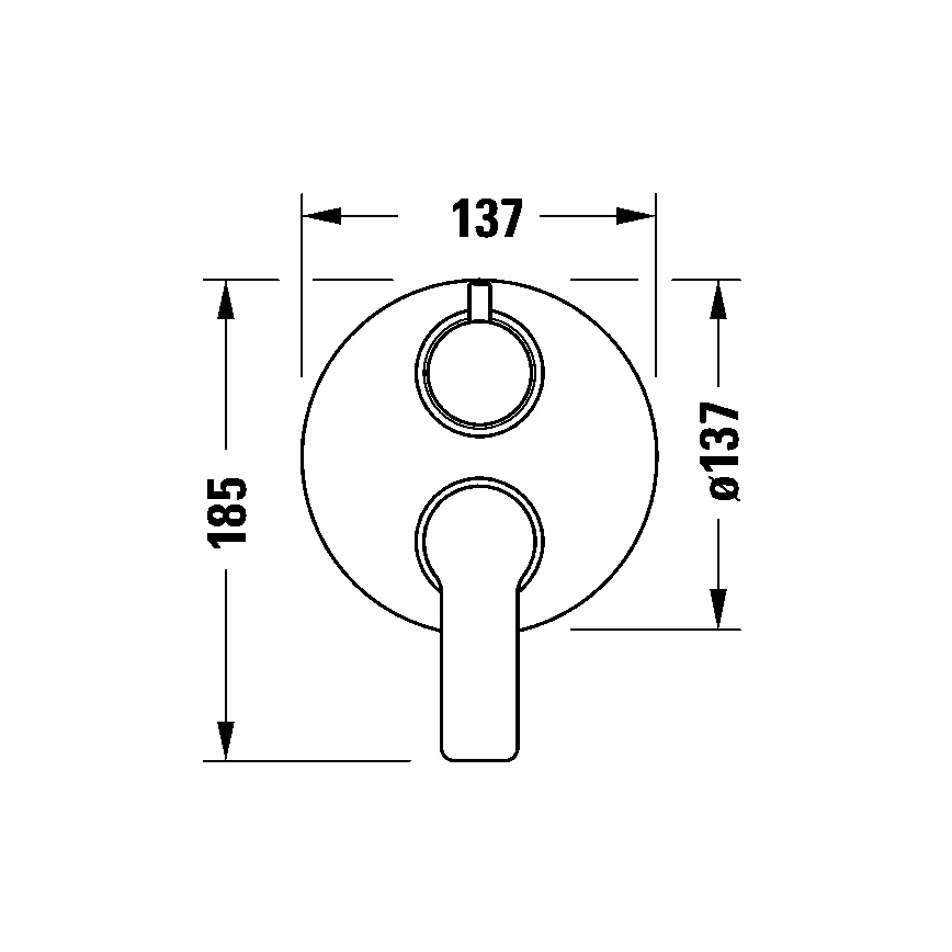 Duravit DC5210008046 - Inbouwdouchekraan D-CODE mat zwart