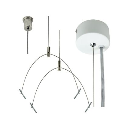 e2 elektro - Set van ophangkabels 150 cm, glanzend chroom