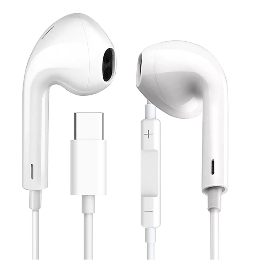 Earphones met een microphone USB-C wit