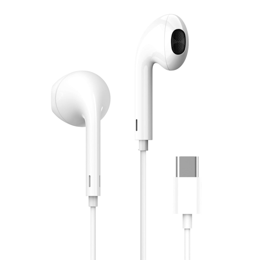 Earphones met een microphone USB-C wit