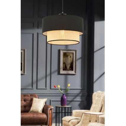 ECHO hanglamp 1xE27/60W/230V zwart/beige