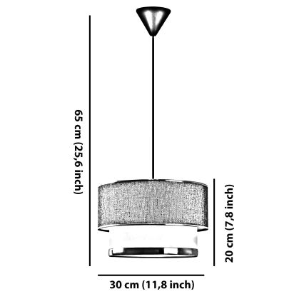 ECHO hanglamp 1xE27/60W/230V zwart/bruin