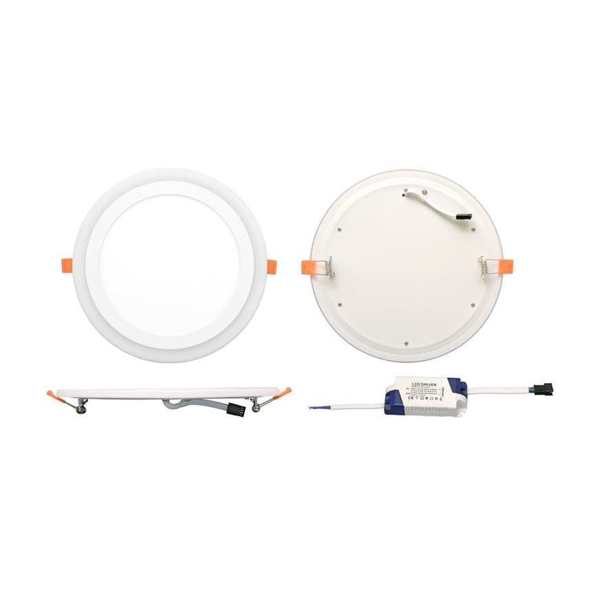 LED Inbouwverlichting DUO LED/18W/230V + LED/6W