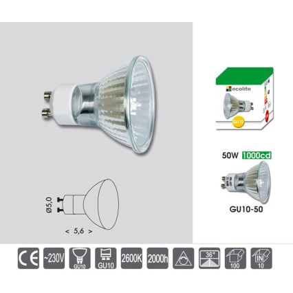 Ecolite - Halogeenlamp GU10 / 50W / 230V