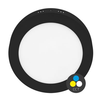LED Plafondlamp LADA LED/18W/230V 3000/4000/6000K diameter 22 cm zwart