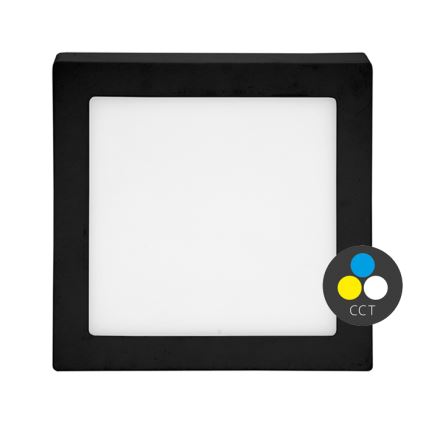 LED Plafondlamp RAFA LED/12W/230V 3000/4000/6000K 17x17 cm zwart