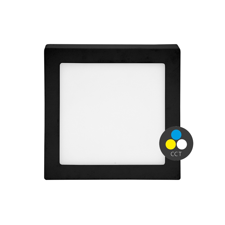 LED Plafondlamp RAFA LED/12W/230V 3000/4000/6000K 17x17 cm zwart