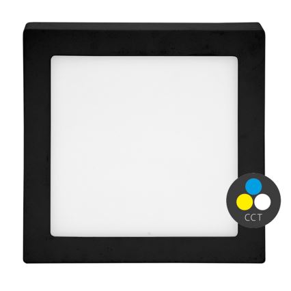 LED Plafondlamp RAFA LED/18W/230V 3000/4000/6000K 22x22 cm zwart