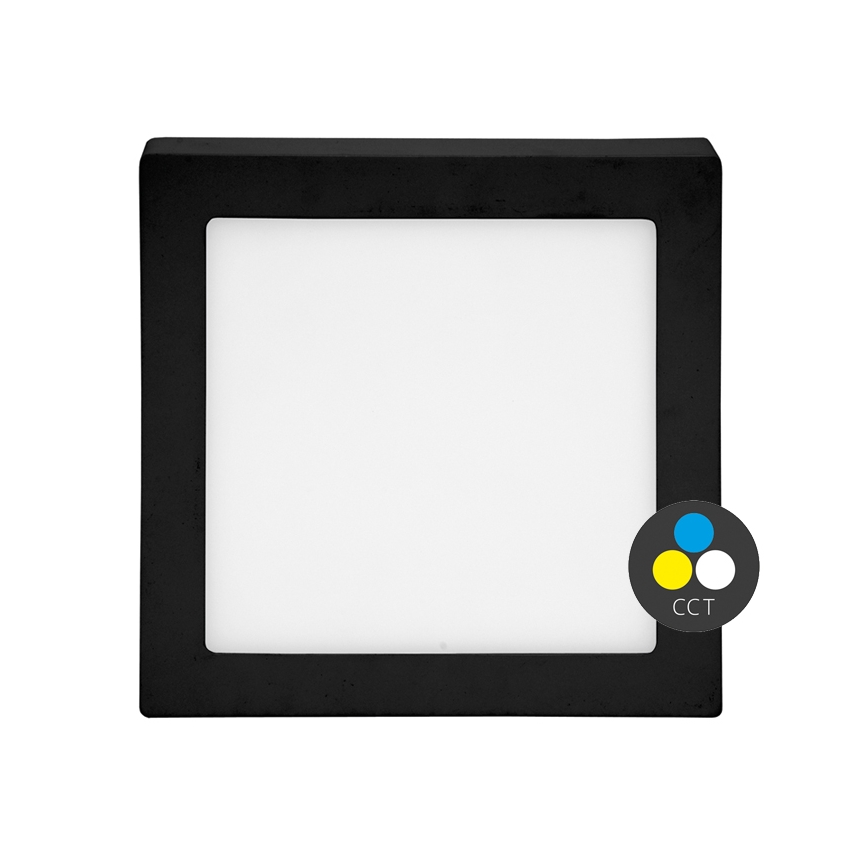 LED Plafondlamp RAFA LED/18W/230V 3000/4000/6000K 22x22 cm zwart