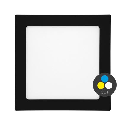 Hangende LED Badkamer plafond verlichting RAFA LED/12W/230V 3000/4000/6000K 17x17 cm IP44 zwart