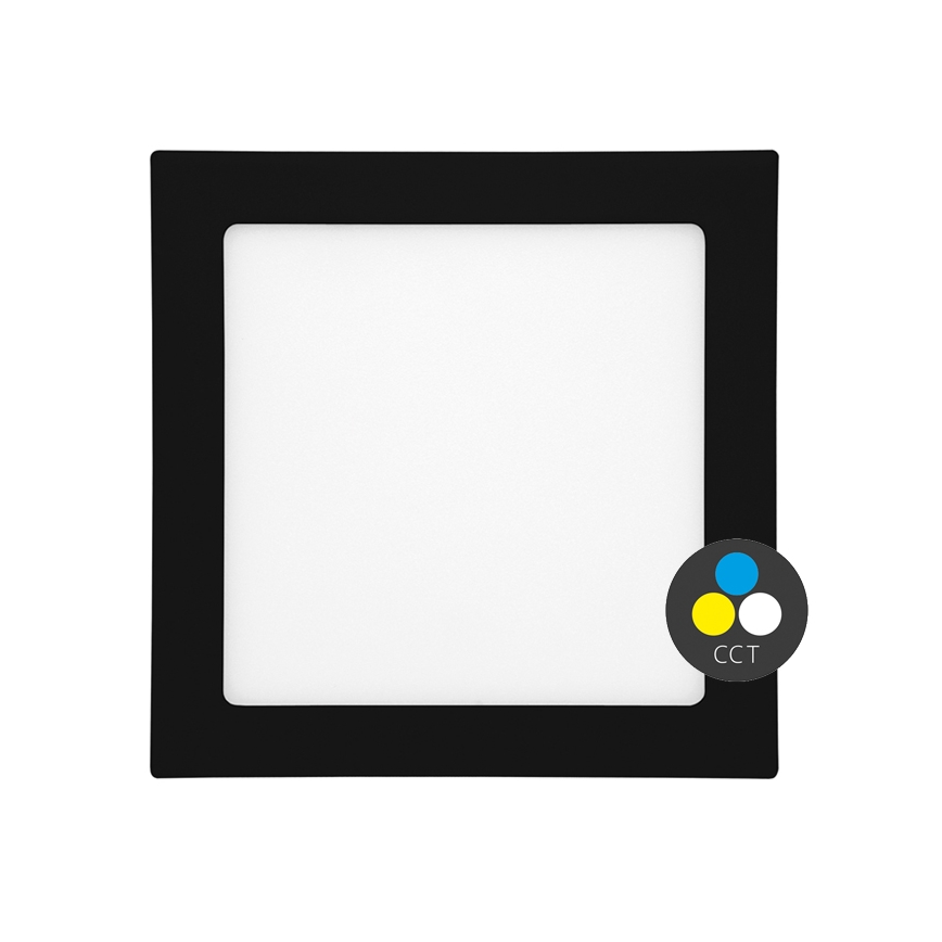 Hangende LED Badkamer plafond verlichting RAFA LED/18W/230V 3000/4000/6000K 22x22 cm IP44 zwart