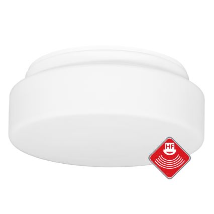 Plafondlamp voor buiten met sensor HECTOR 1xE27/60W/230V diameter 25 cm IP44 opaal wit