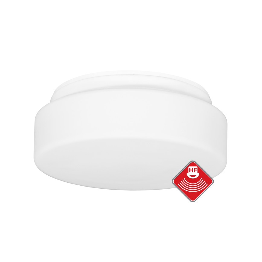 Plafondlamp voor buiten met sensor HECTOR 1xE27/60W/230V diameter 25 cm IP44 opaal wit