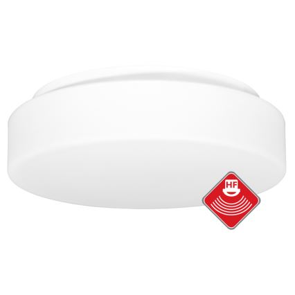 Plafondlamp voor buiten met sensor HECTOR 1xE27/60W/230V diameter 30 cm IP44 opaal wit