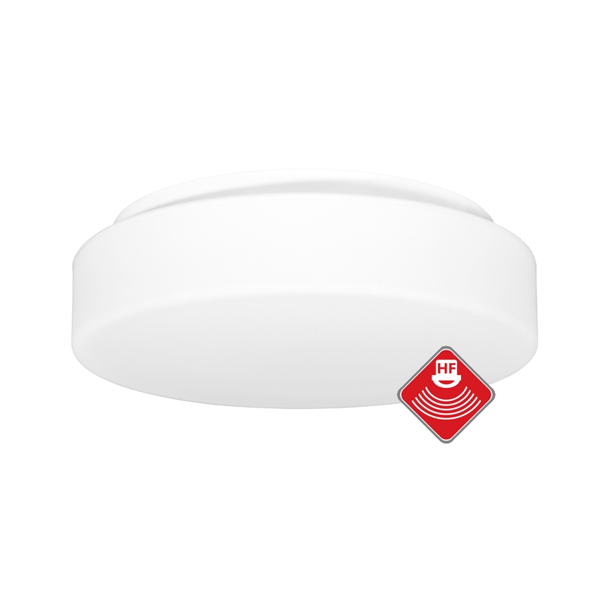 Plafondlamp voor buiten met sensor HECTOR 1xE27/60W/230V diameter 30 cm IP44 opaal wit