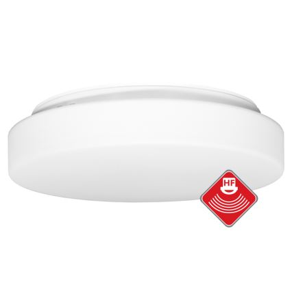 Plafondlamp voor buiten met sensor HECTOR 2xE27/60W/230V diameter 40 cm IP44 opaal wit