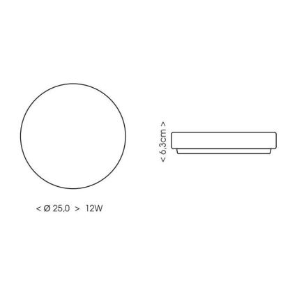 LED Badkamer plafondlamp LIRA LED/12W/230V 4000K diameter 25 cm IP44 zwart