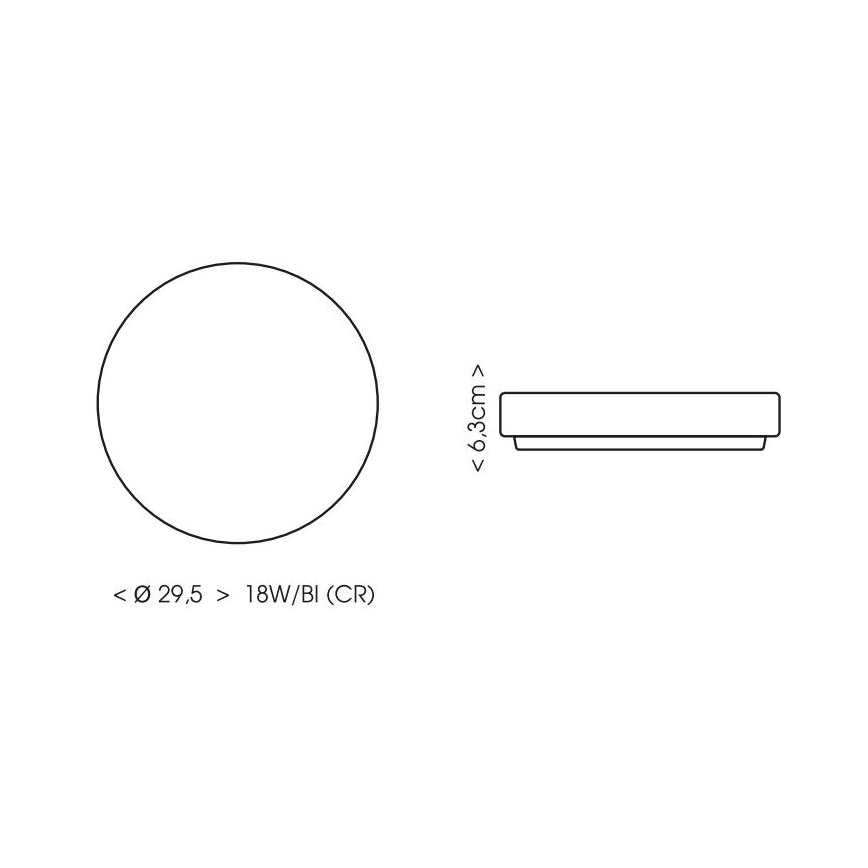 LED Badkamer plafondlamp LIRA LED/18W/230V 4000K diameter 29,5 cm IP44 zwart