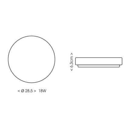 LED Badkamer plafondlamp LIRA LED/18W/230V 4000K diameter 28,5 cm IP44