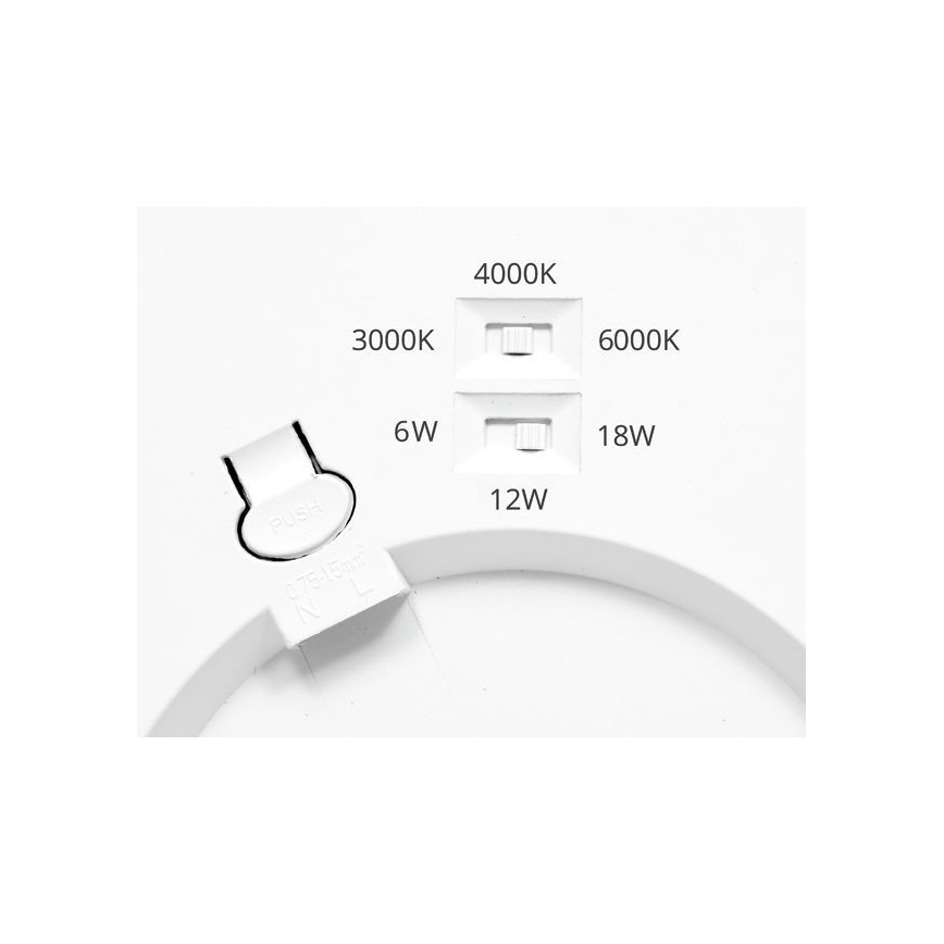 Dimbare LED hangende plafond verlichting met sensor LEXA LED/6/12/18W/230V 3000/4000/6000K diameter 22,5 cm wit