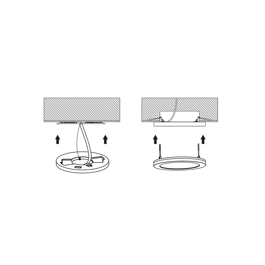 Dimbaar LED paneel LEXA LED/12/18/24W/230V 3000/4000/6000K diameter 30 cm zwart