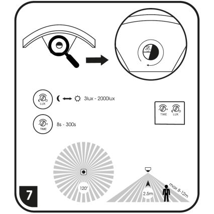 LED Wandlamp voor buiten met sensor STYL LED/8W/230V IP44