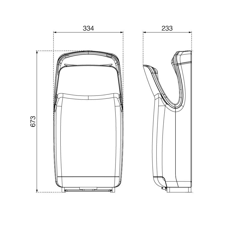 EcoStep 10007 - Handendroger R1.1 750/1000W/230V zwart