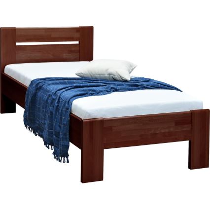 Eenpersoonsbed AMBER 90x200 cm donker walnoot