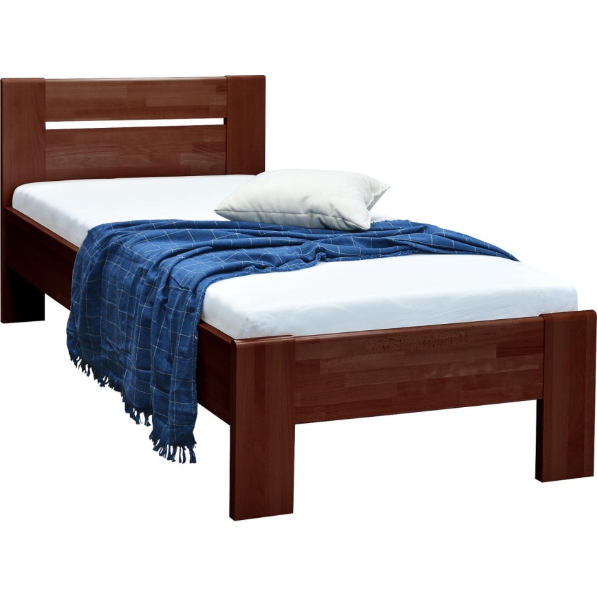 Eenpersoonsbed AMBER 90x200 cm donker walnoot