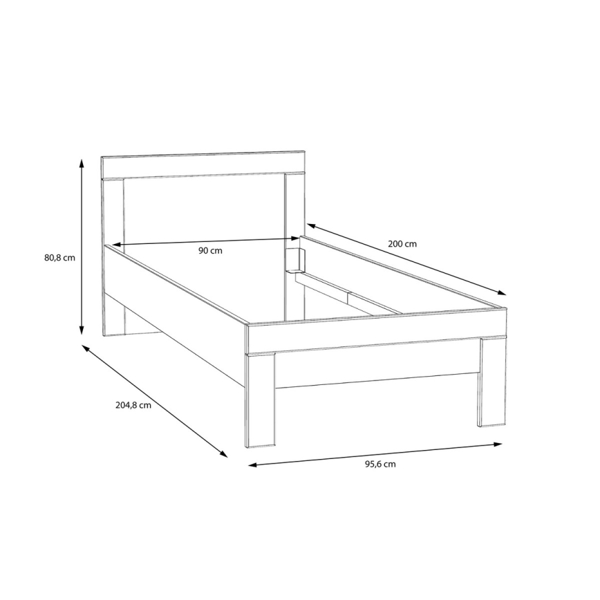 Eenpersoonsbed SNOWIE 90 x 200 cm wit