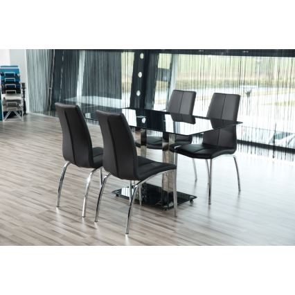 Eetkamerstoel AMAL 1 st. zwart/mat chroom